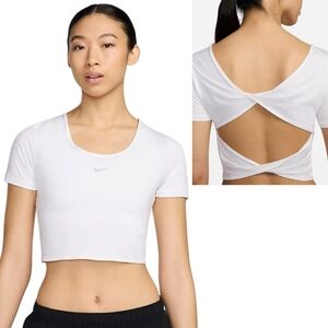 New Nike Dri Fit Cropped Twist Back Top
